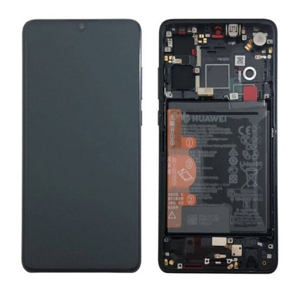 LCD mit Touch & Rahmen Battery Huawei P40 Lite 5G space silver