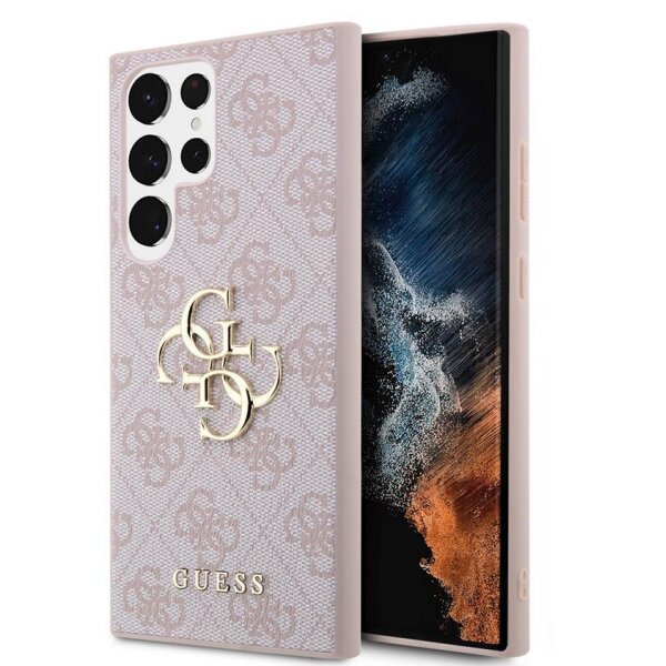 Guess 4G Metal Logo Rapport Case für Samsung S24 Ultra Pink