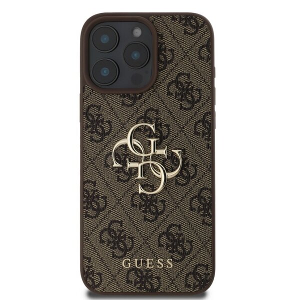 Guess 4G Metal Logo Rapport Case für Iphone 16 Pro Max braun