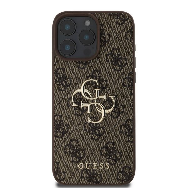 Guess 4G Metal Logo Rapport Case für Iphone 16 Pro braun