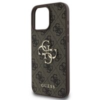 Guess 4G Metal Logo Rapport Case für Iphone 16 Pro braun