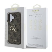 Guess 4G Metal Logo Rapport Case für Iphone 16 Plus braun