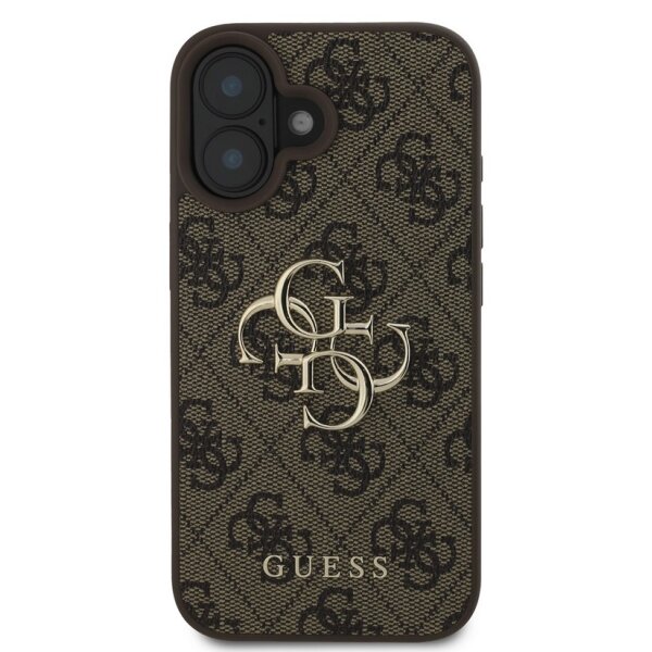 Guess 4G Metal Logo Rapport Case für Iphone 16 braun